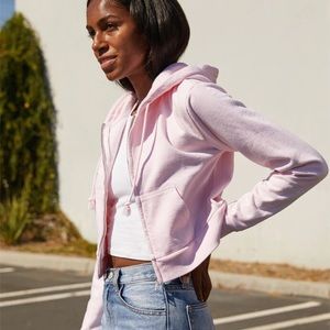 Brandy Melville Pink Zip-Up Hoodie